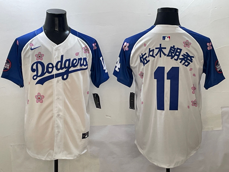 Men's Los Angeles Dodgers Roki Sasaki #11 White Team Jersey